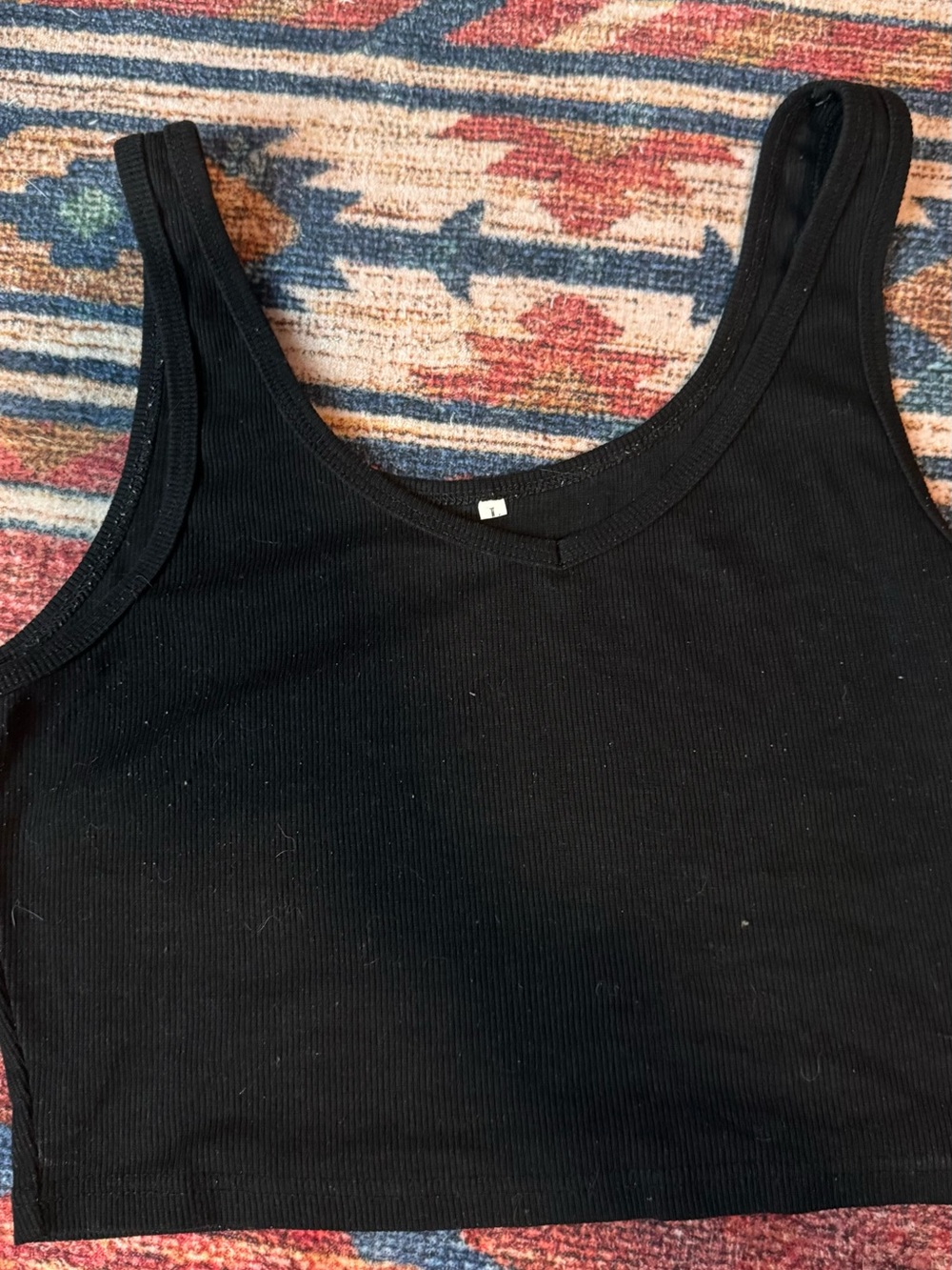 Black Ribbed Tank Top - Women's Basic Crop